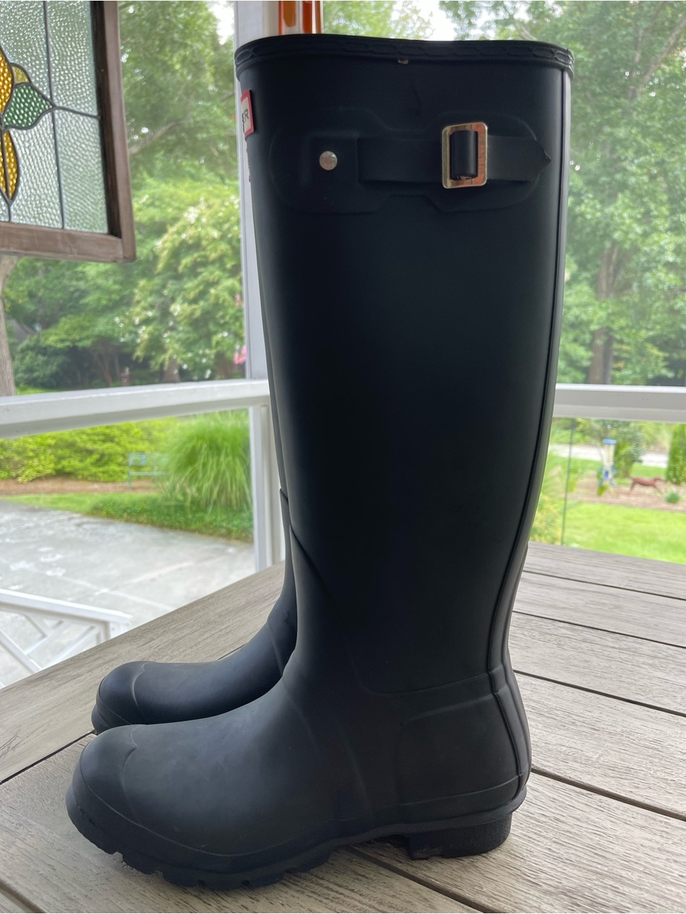 Hunter Original Black Tall Waterproof Rain Boots Womens Size 9